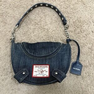 True Religion Chain Handle Denim Hobo Bag